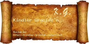 Kindler Gracián névjegykártya